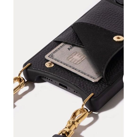 Bandolier Emma Crossbody Phone Case Wallet – iPhone SE / 7 / 8 – Gold Leather – - Picture 7 of 9